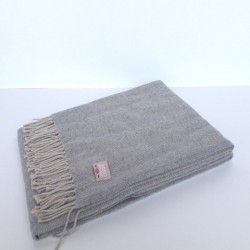 plaid laine hygge gris