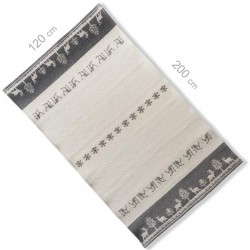 Tapis laine tissé gris style montagne