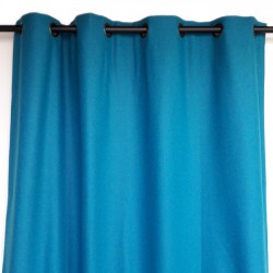 Rideau laine uni turquoise haut de gamme