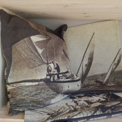 housse de coussin mer, bord de mer, voilier
