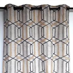 geometric linen high end curtain