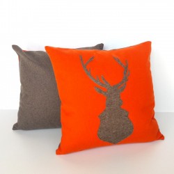 deer orange cushion cover