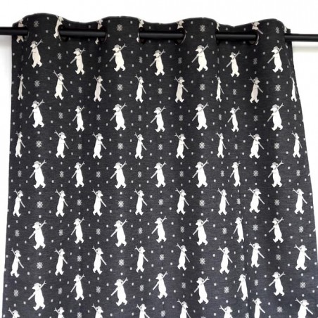 high end mountain bear black curtain