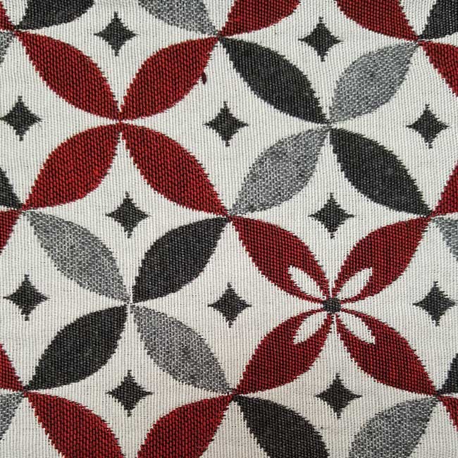 Wide geometric fabric red