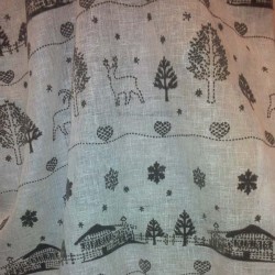 Sheer mountain chalet fabric